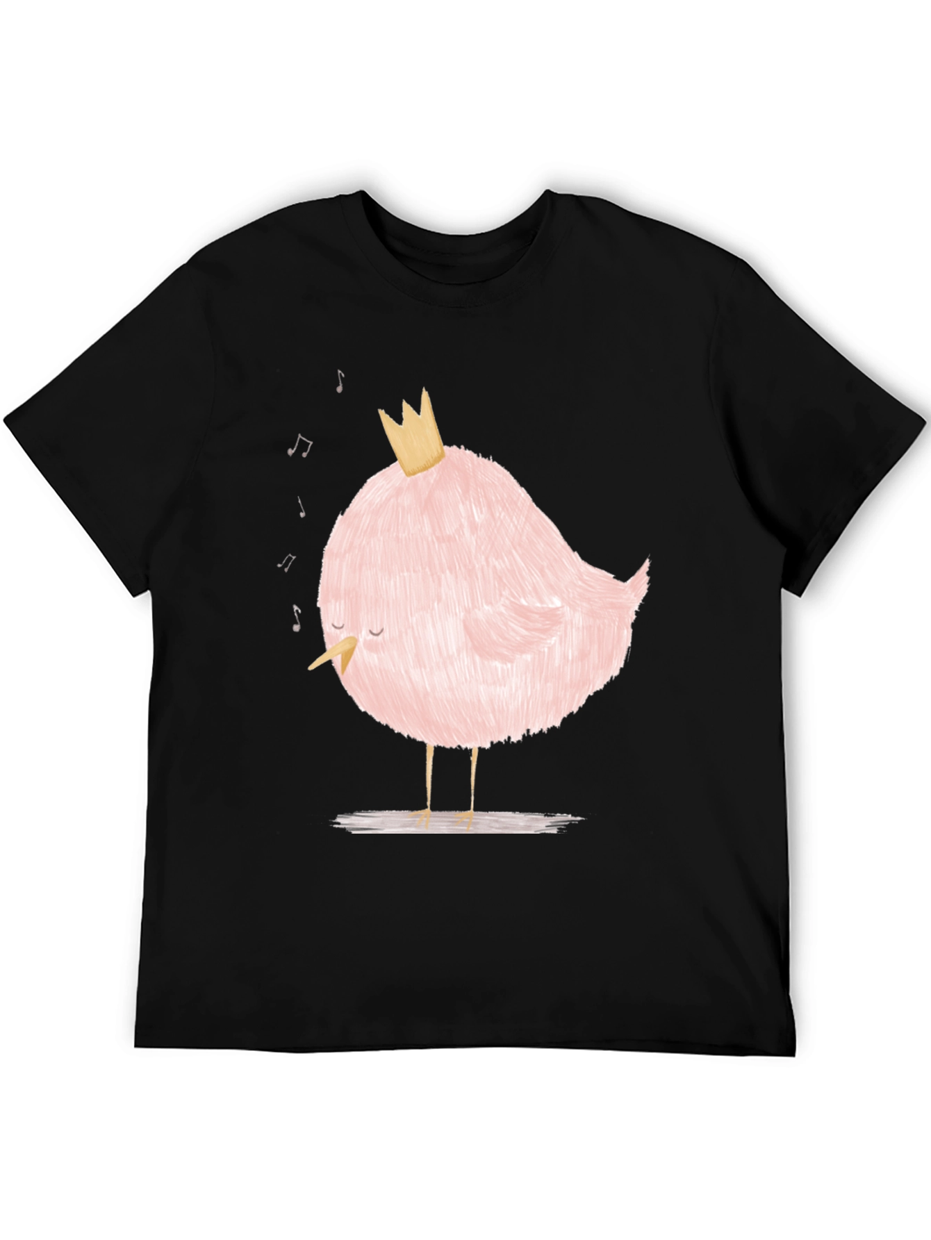 Pink Bird with Crown Graphic T-Shirt