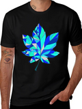 Geometric Maple Leaf Graphic Tee - Trendy Design