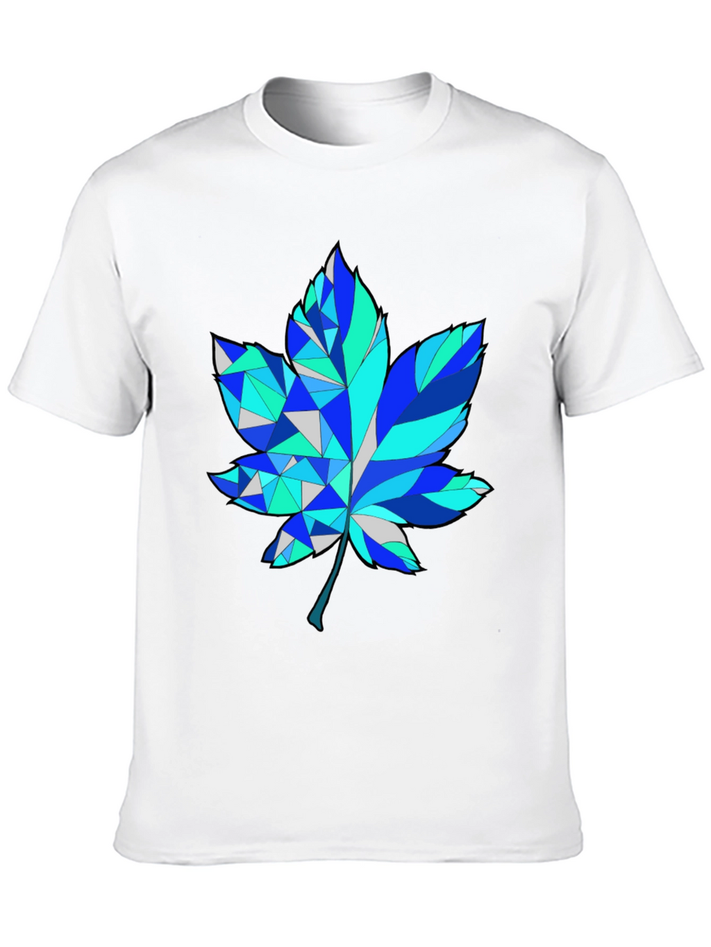 Geometric Maple Leaf Graphic Tee - Trendy Design