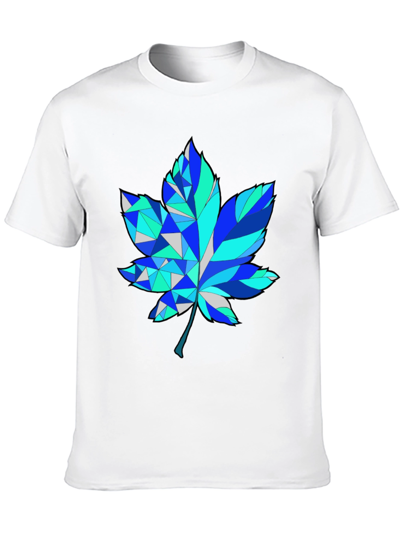 Geometric Maple Leaf Graphic Tee - Trendy Design