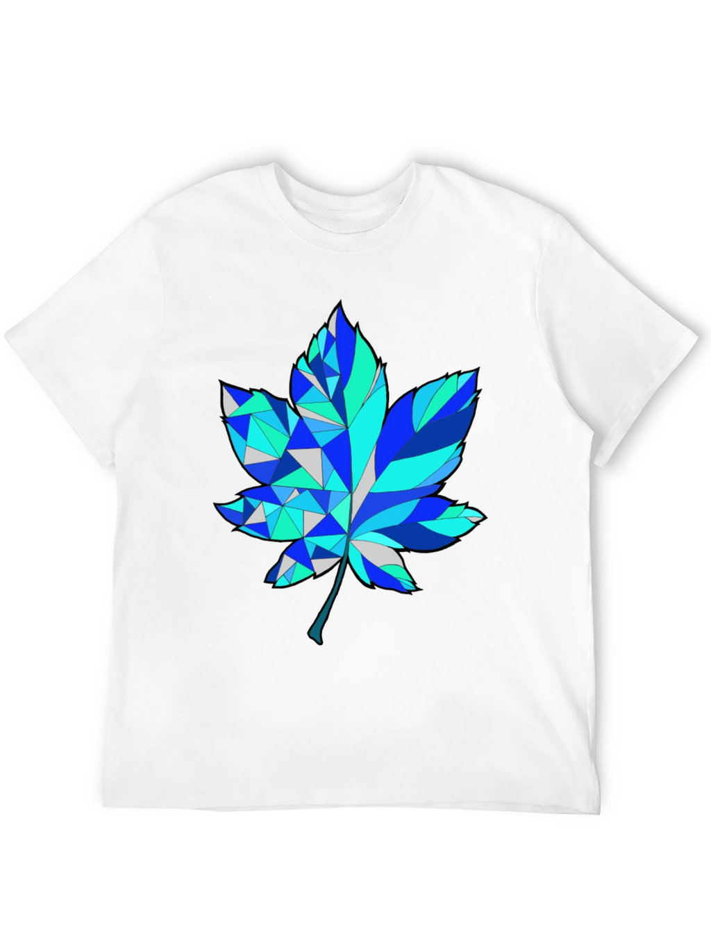 Geometric Maple Leaf Graphic Tee - Trendy Design