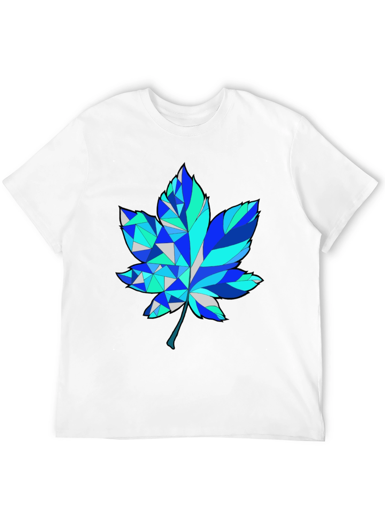 Geometric Maple Leaf Graphic Tee - Trendy Design