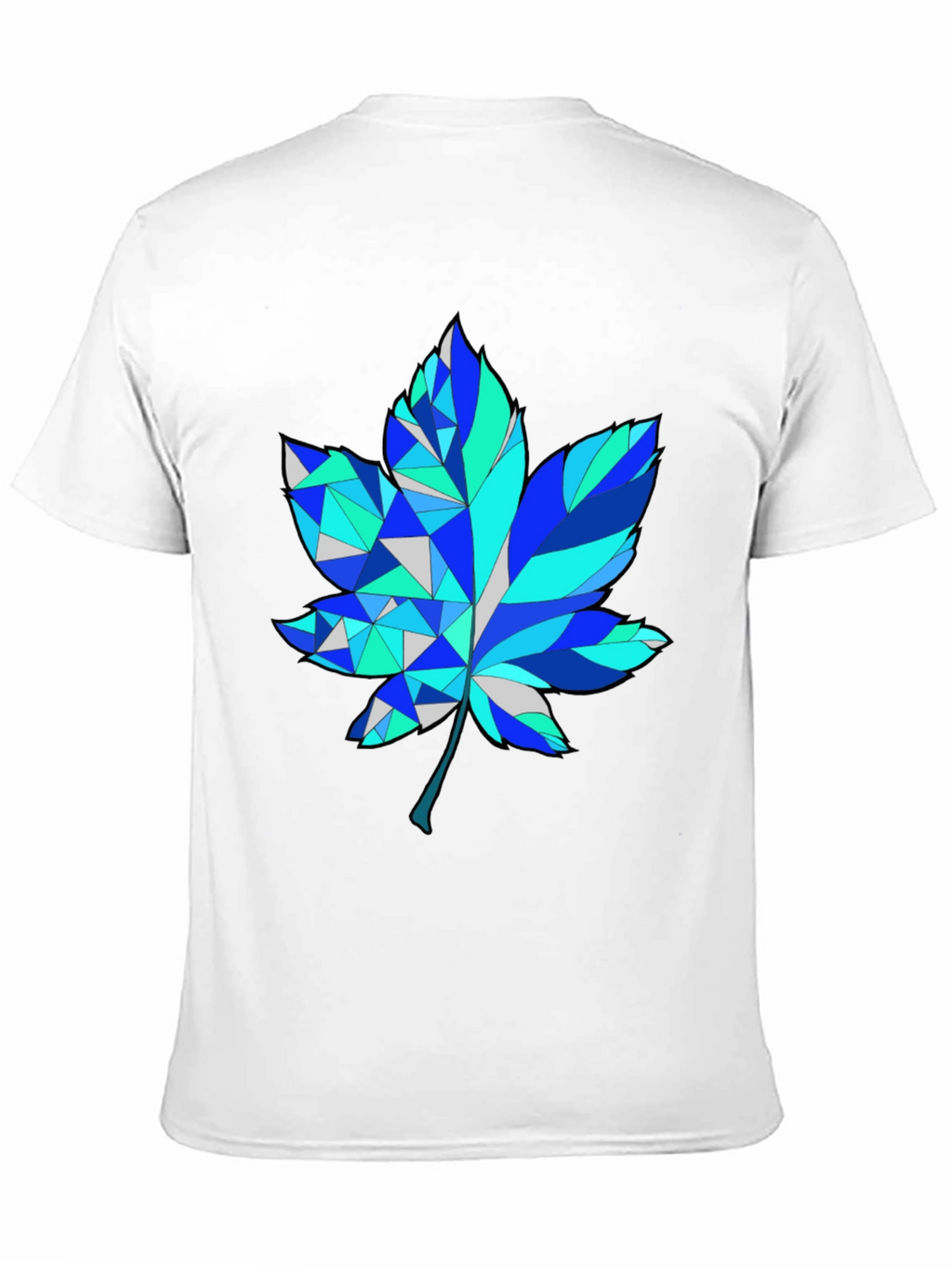Geometric Maple Leaf Graphic Tee - Trendy Design