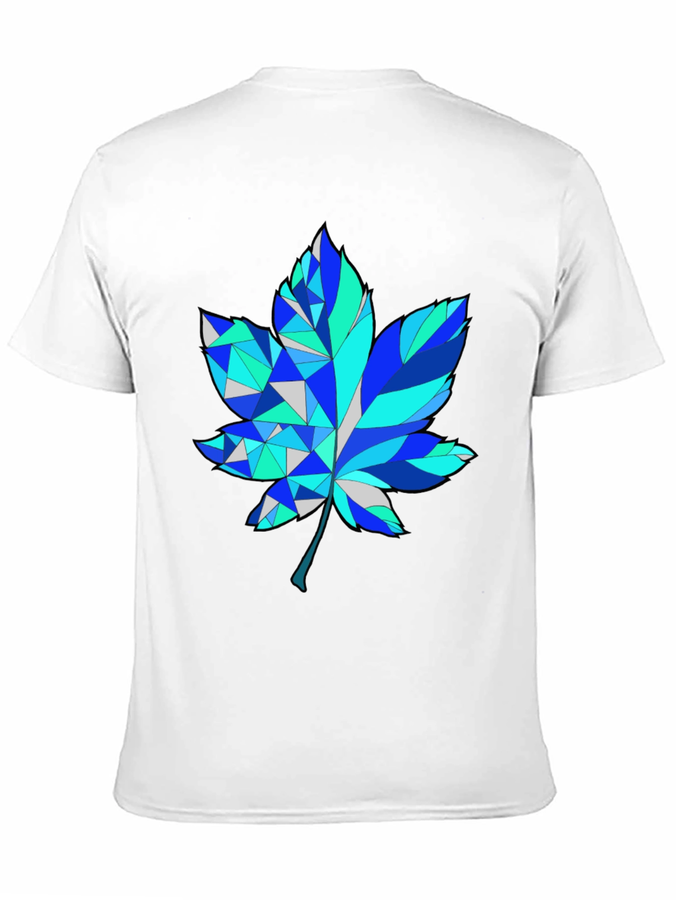 Geometric Maple Leaf Graphic Tee - Trendy Design