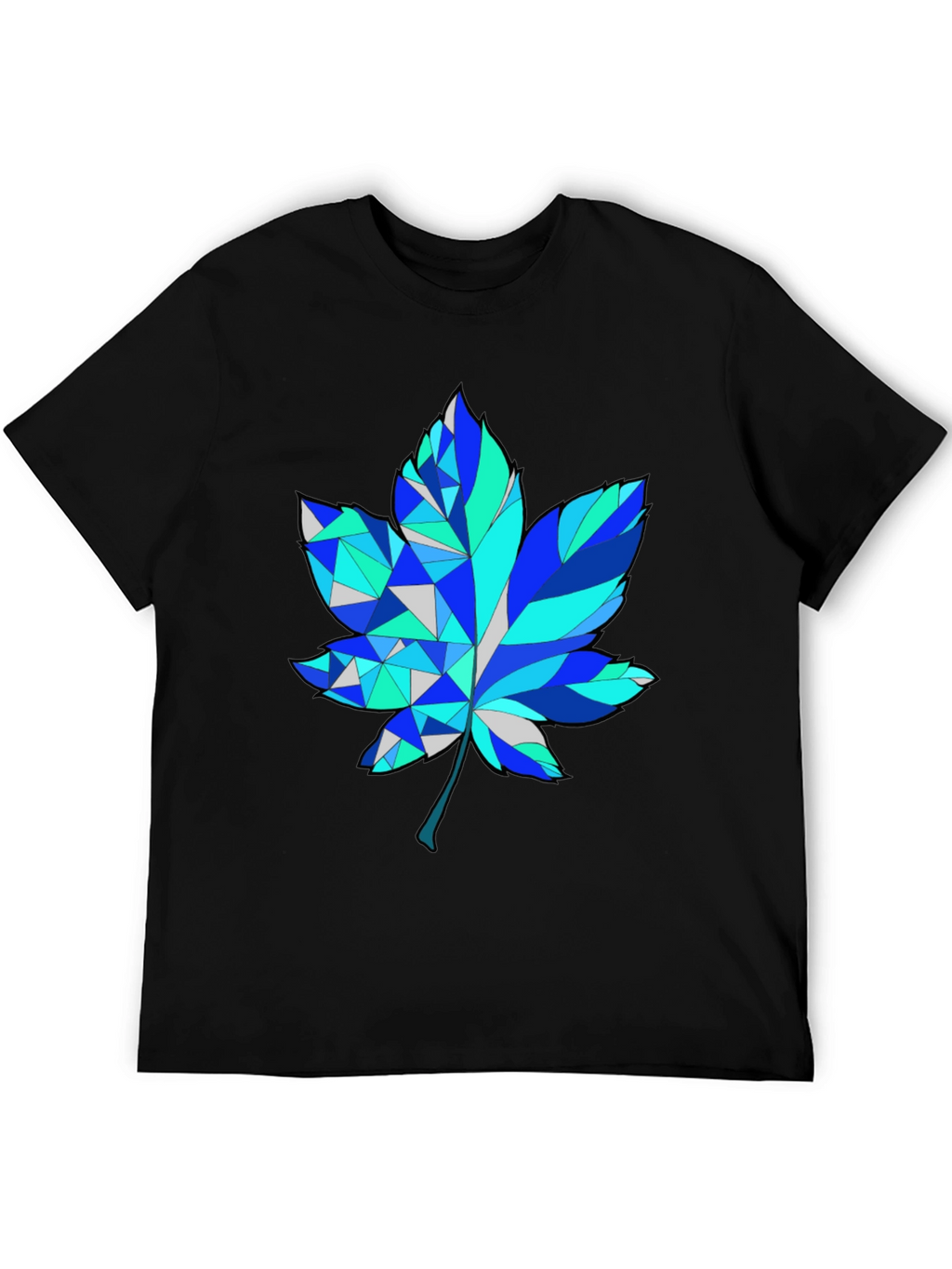Geometric Maple Leaf Graphic Tee - Trendy Design
