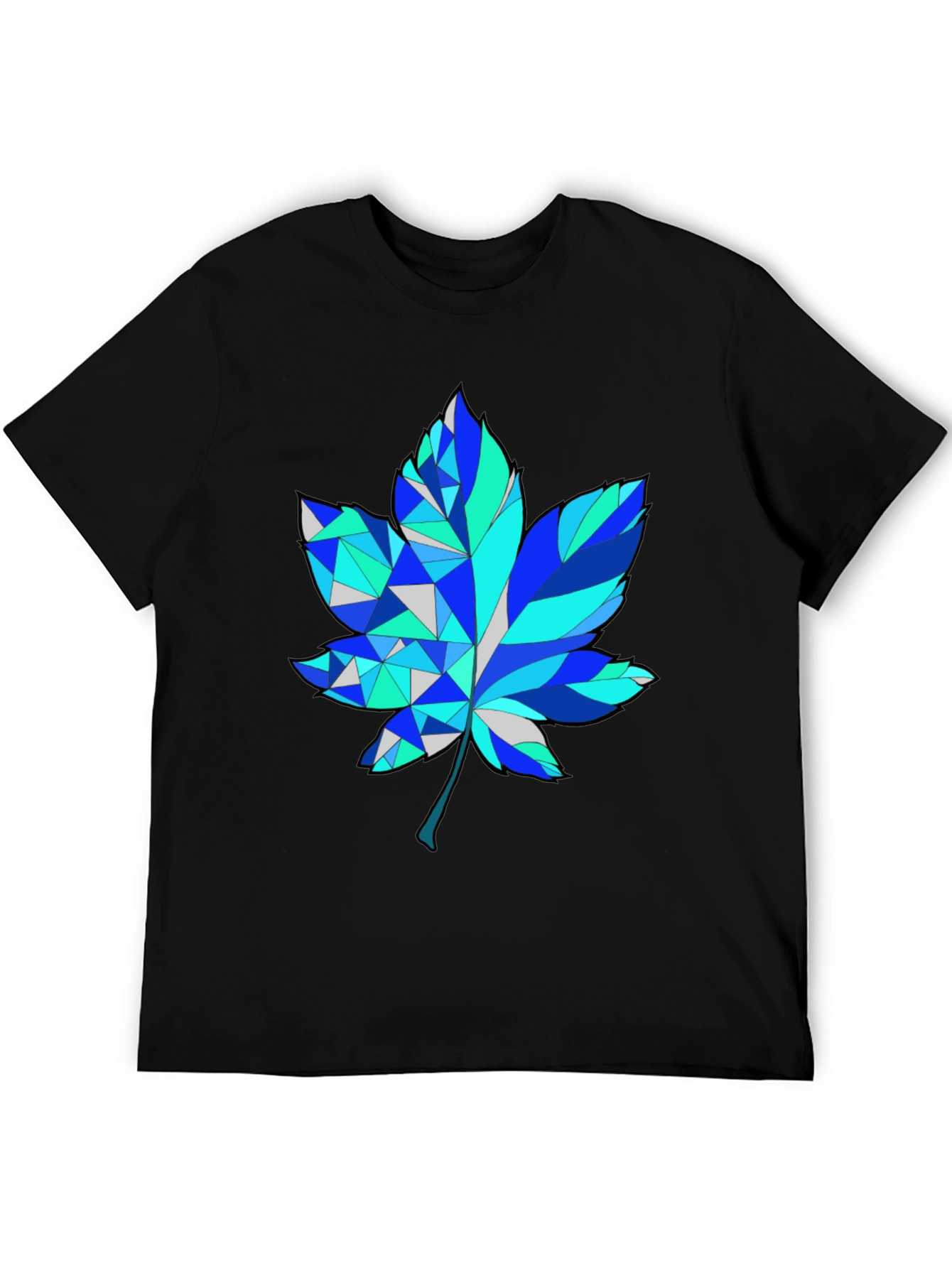 Geometric Maple Leaf Graphic Tee - Trendy Design
