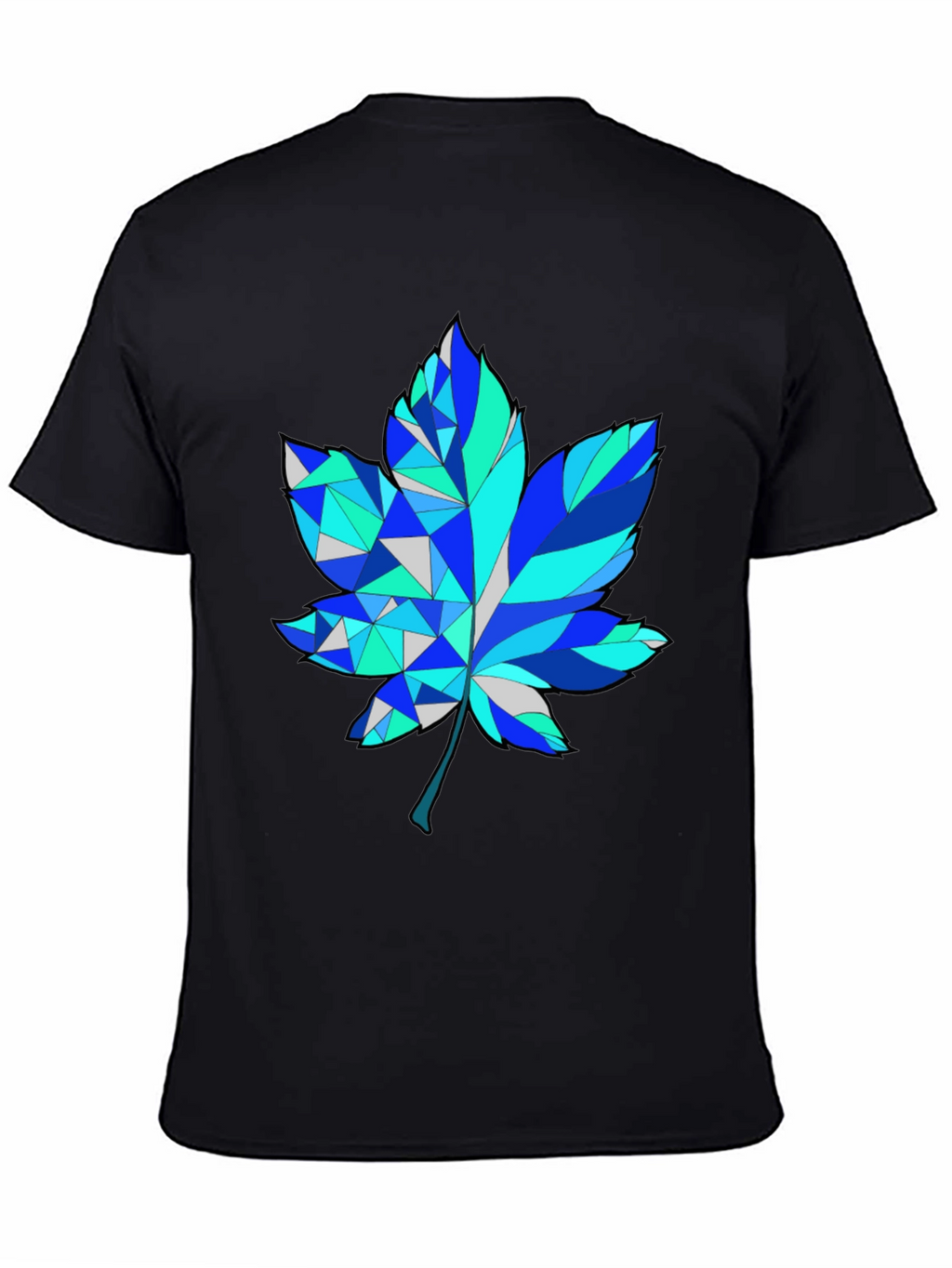 Geometric Maple Leaf Graphic Tee - Trendy Design