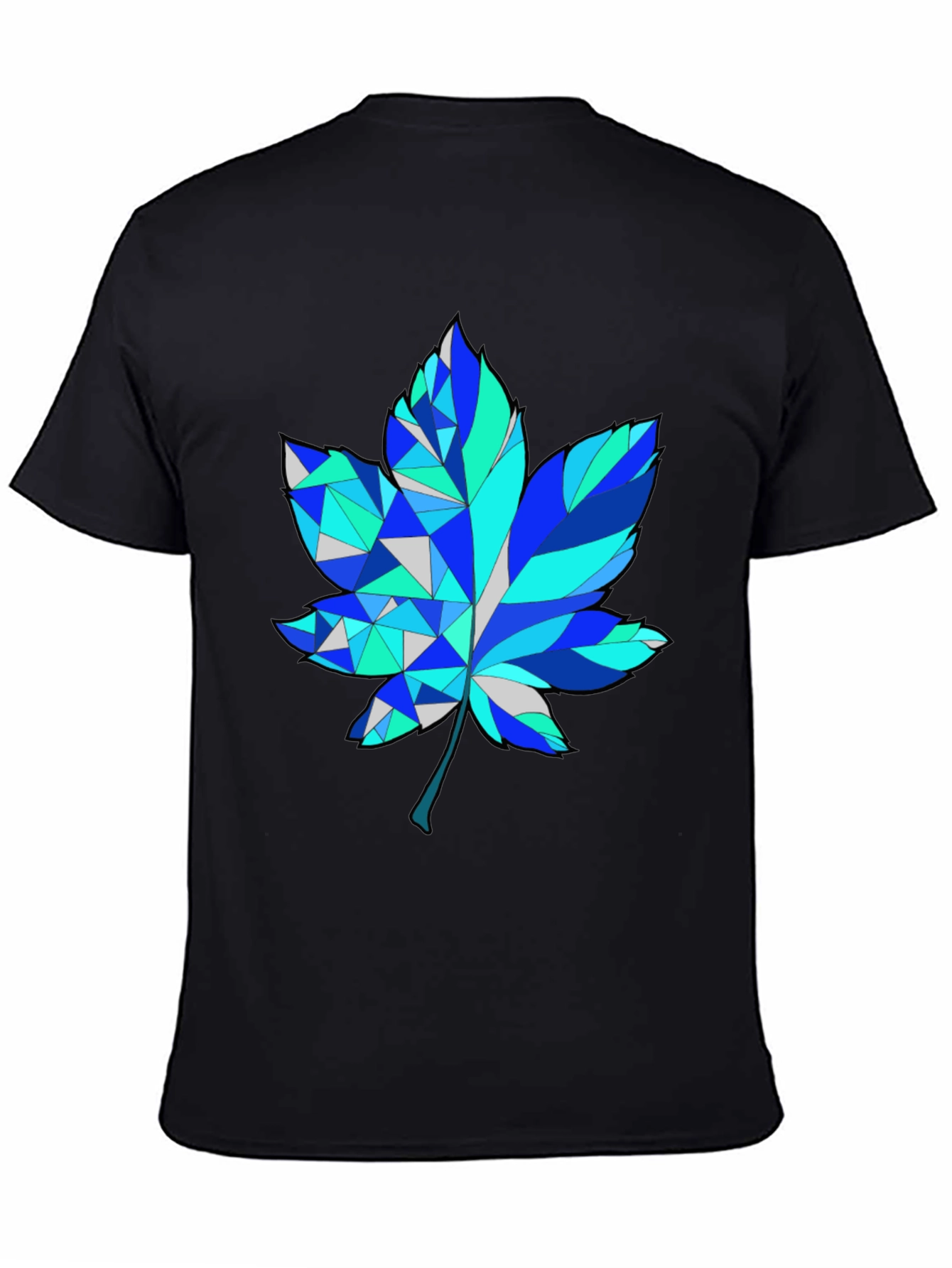 Geometric Maple Leaf Graphic Tee - Trendy Design