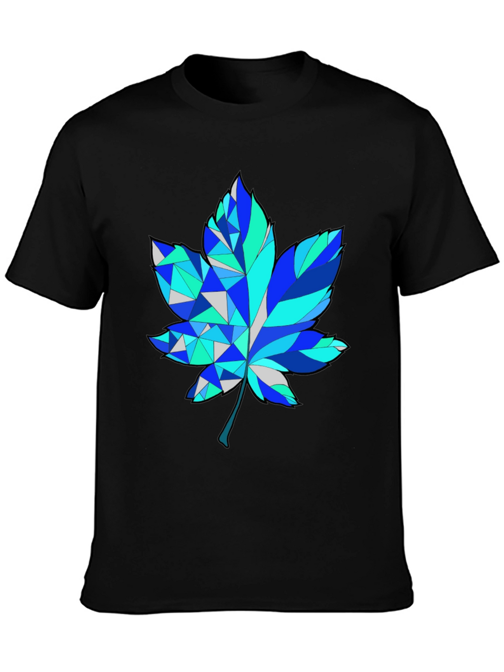 Geometric Maple Leaf Graphic Tee - Trendy Design