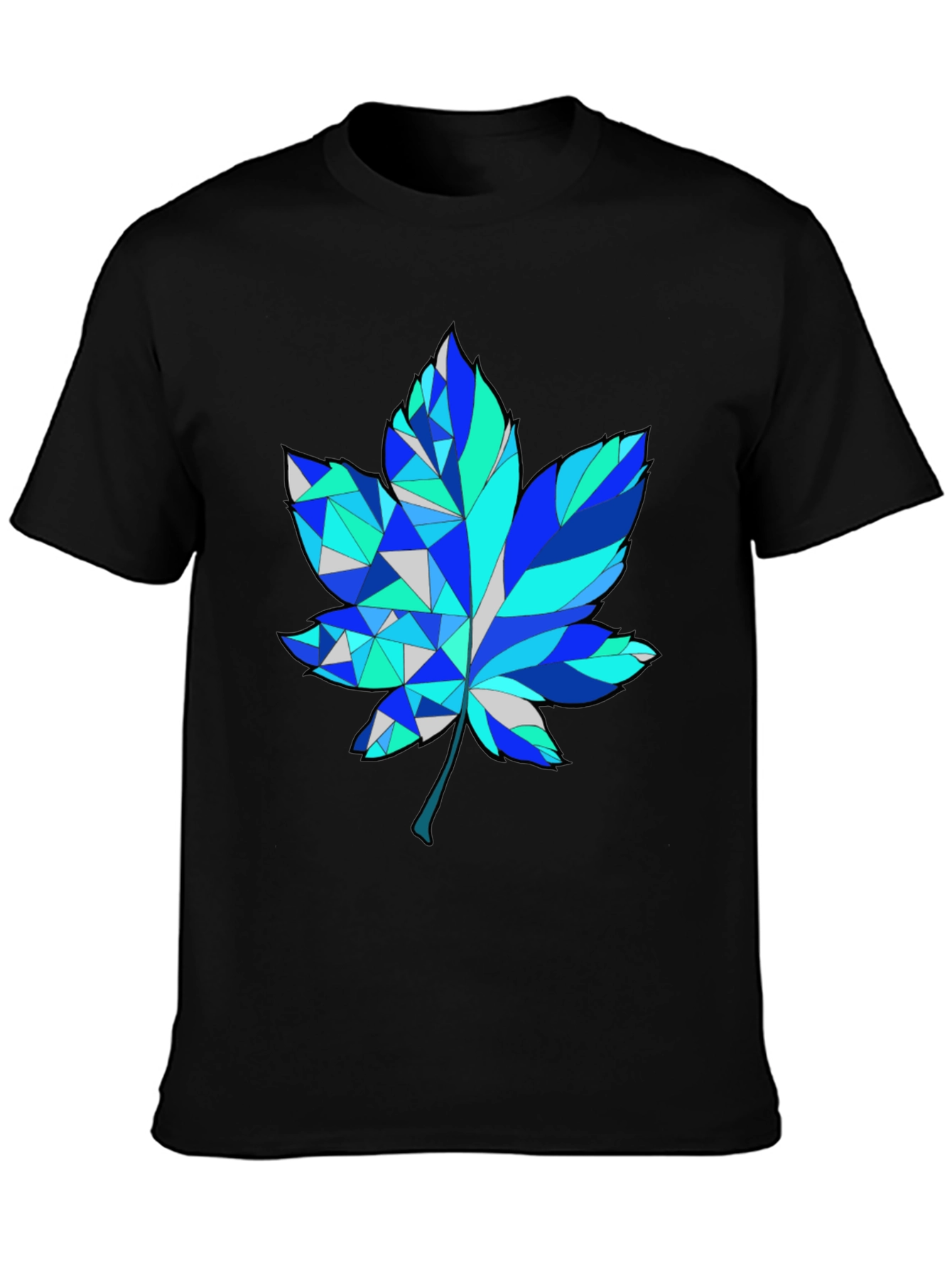 Geometric Maple Leaf Graphic Tee - Trendy Design