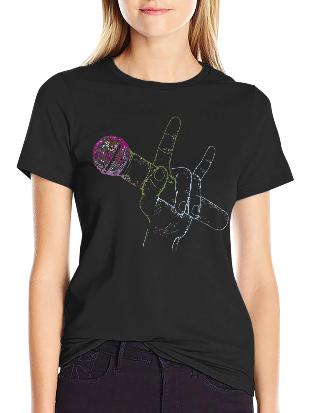 Mic Rock Hand Black T-Shirt