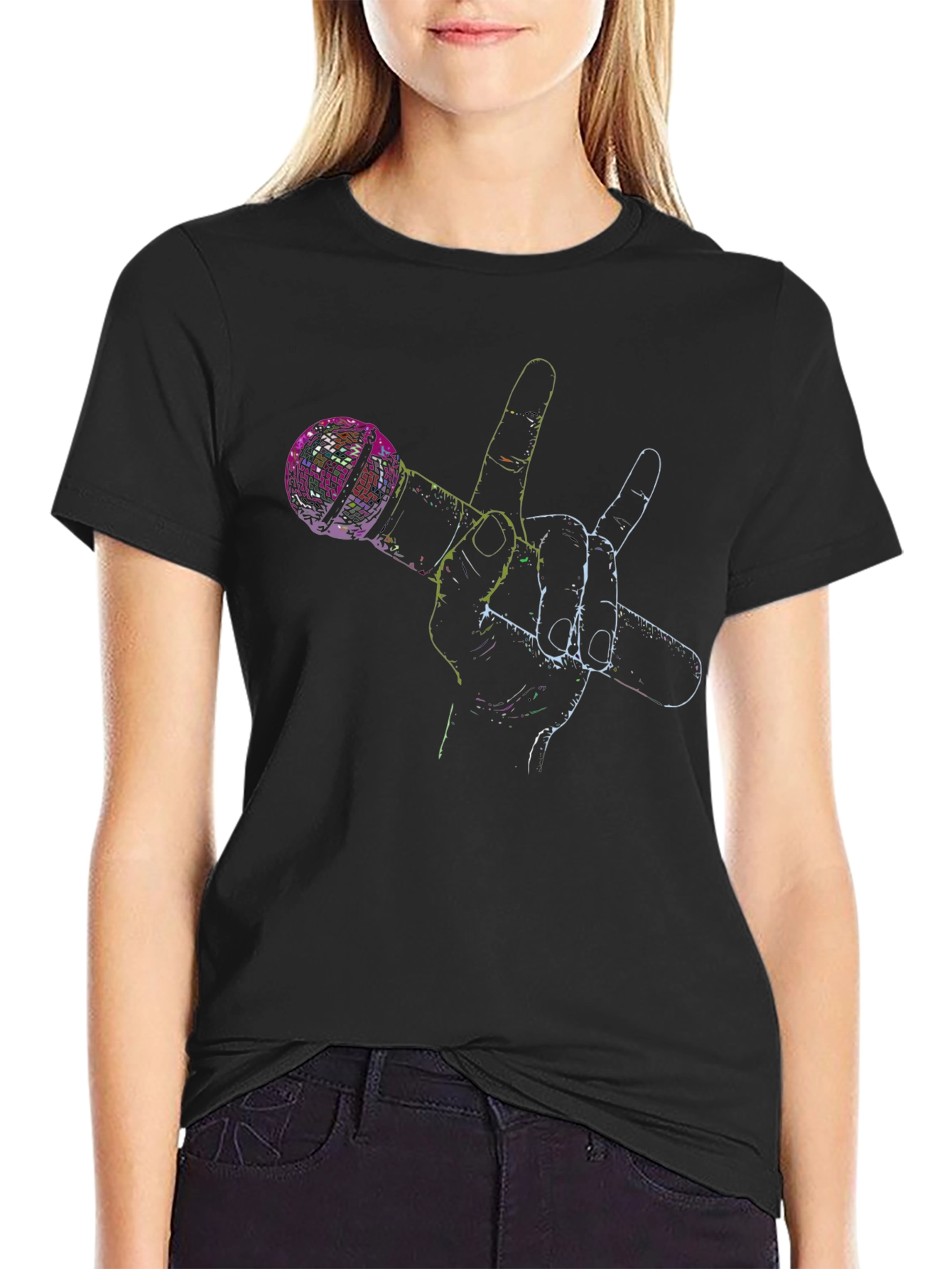 Mic Rock Hand Black T-Shirt