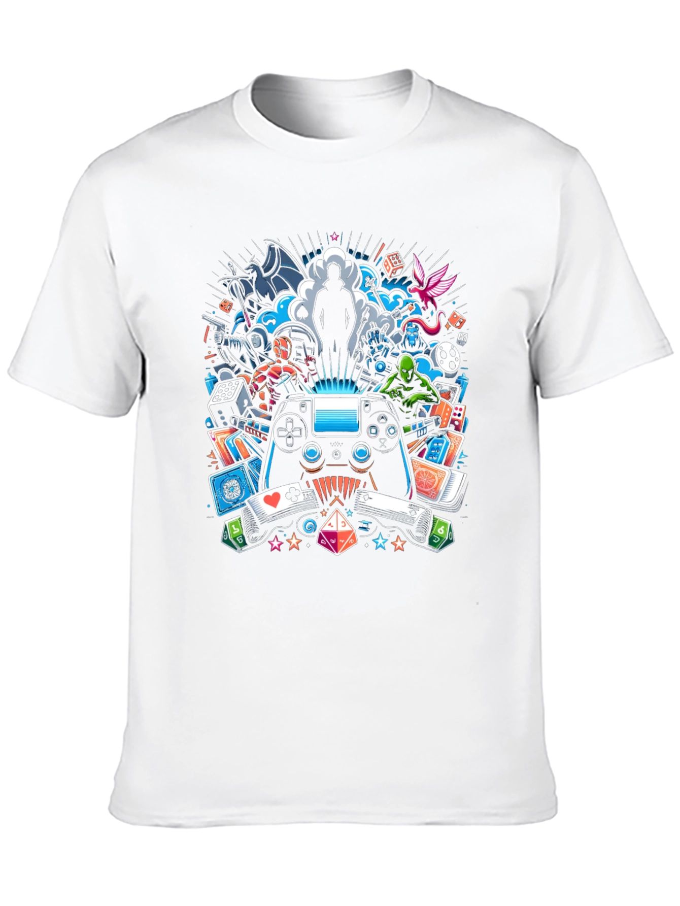 Gaming Collage Graphic Black T-Shirt