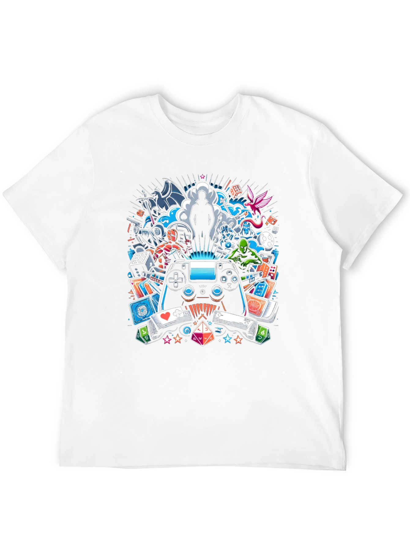 Gaming Collage Graphic Black T-Shirt