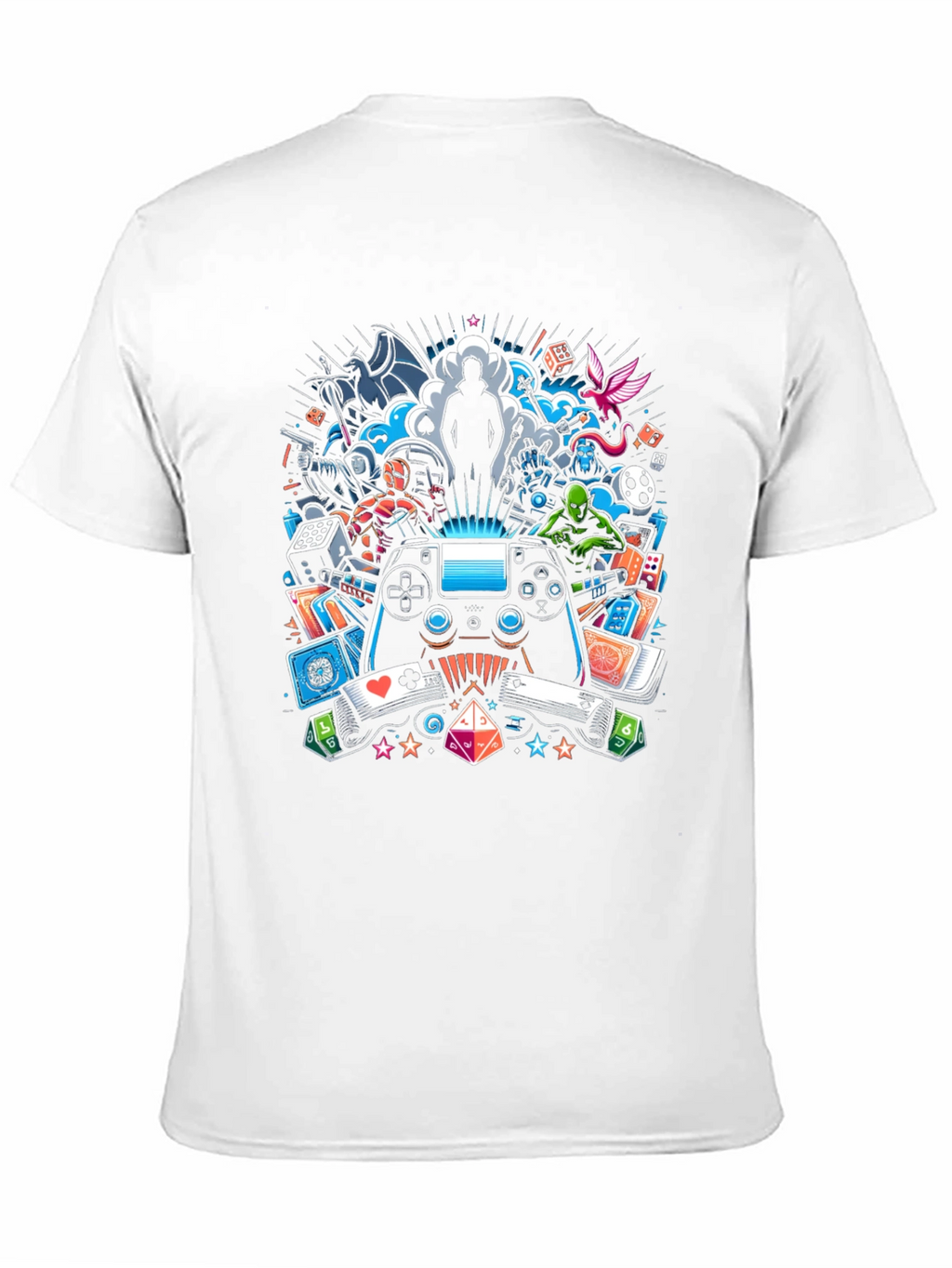 Gaming Collage Graphic Black T-Shirt