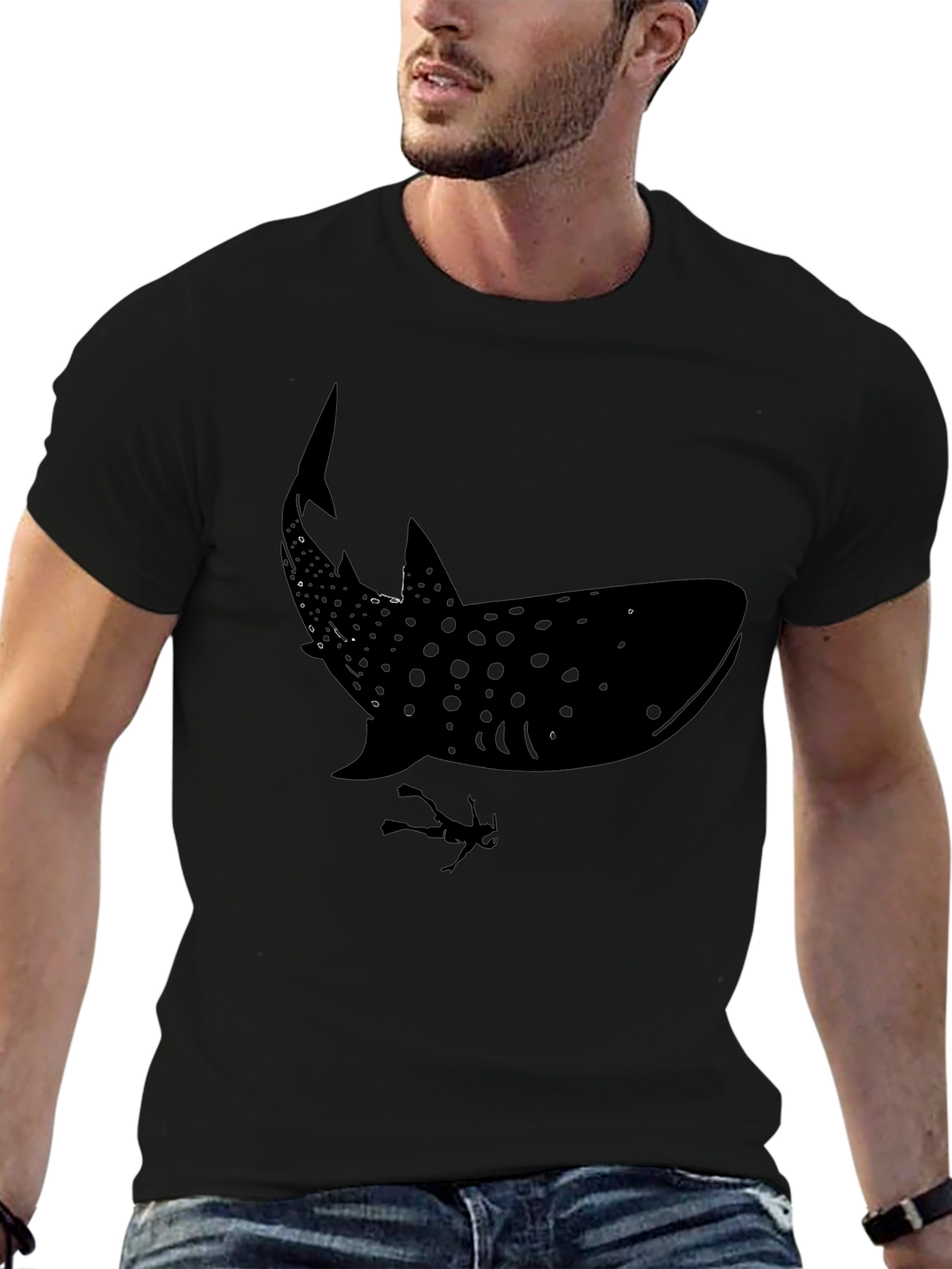 Whale Shark Diver Graphic Tee - Ocean Lover Shirt