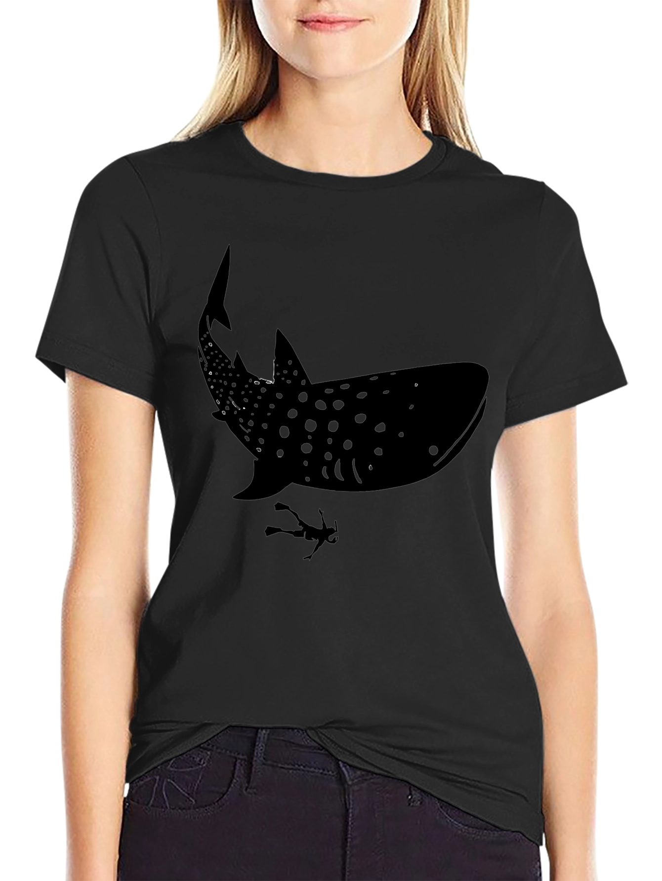 Whale Shark Diver Graphic Tee - Ocean Lover Shirt