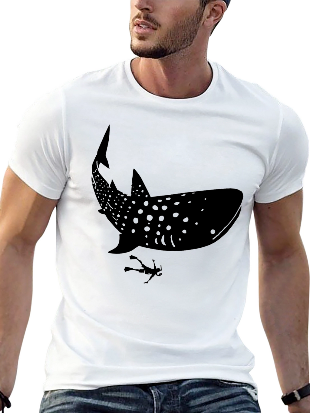 Whale Shark Diver Graphic Tee - Ocean Lover Shirt