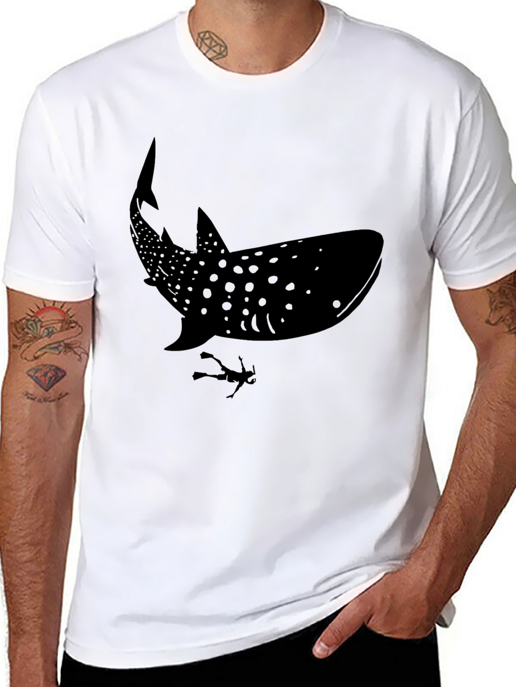 Whale Shark Diver Graphic Tee - Ocean Lover Shirt