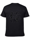 Black Cat Swirl Design T-Shirt