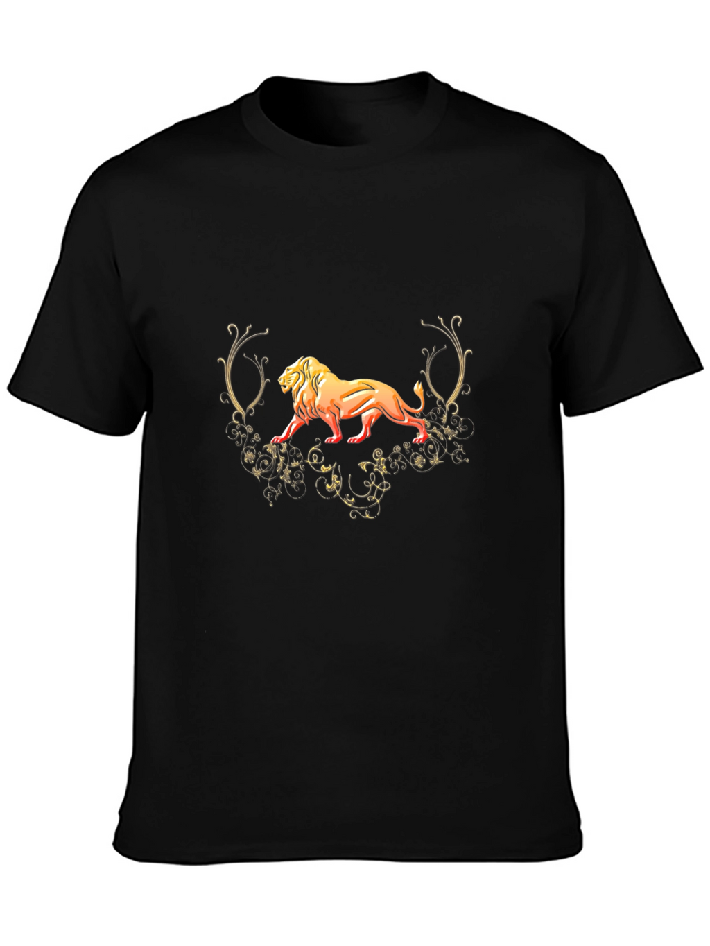 Lion Graphic Black T-Shirt - Fierce Style