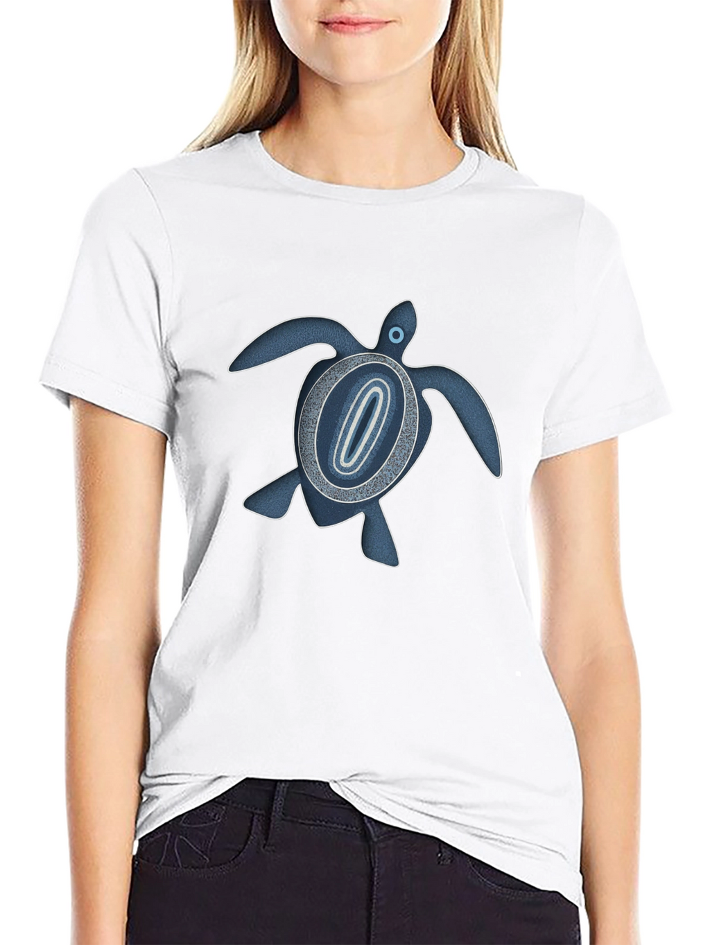 Turtle Graphic Print T-Shirt - Black