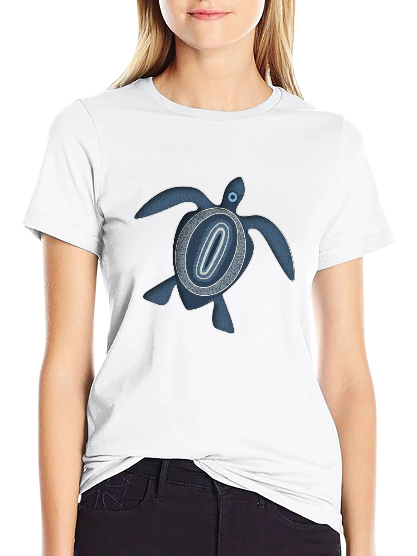 Turtle Graphic Print T-Shirt - Black