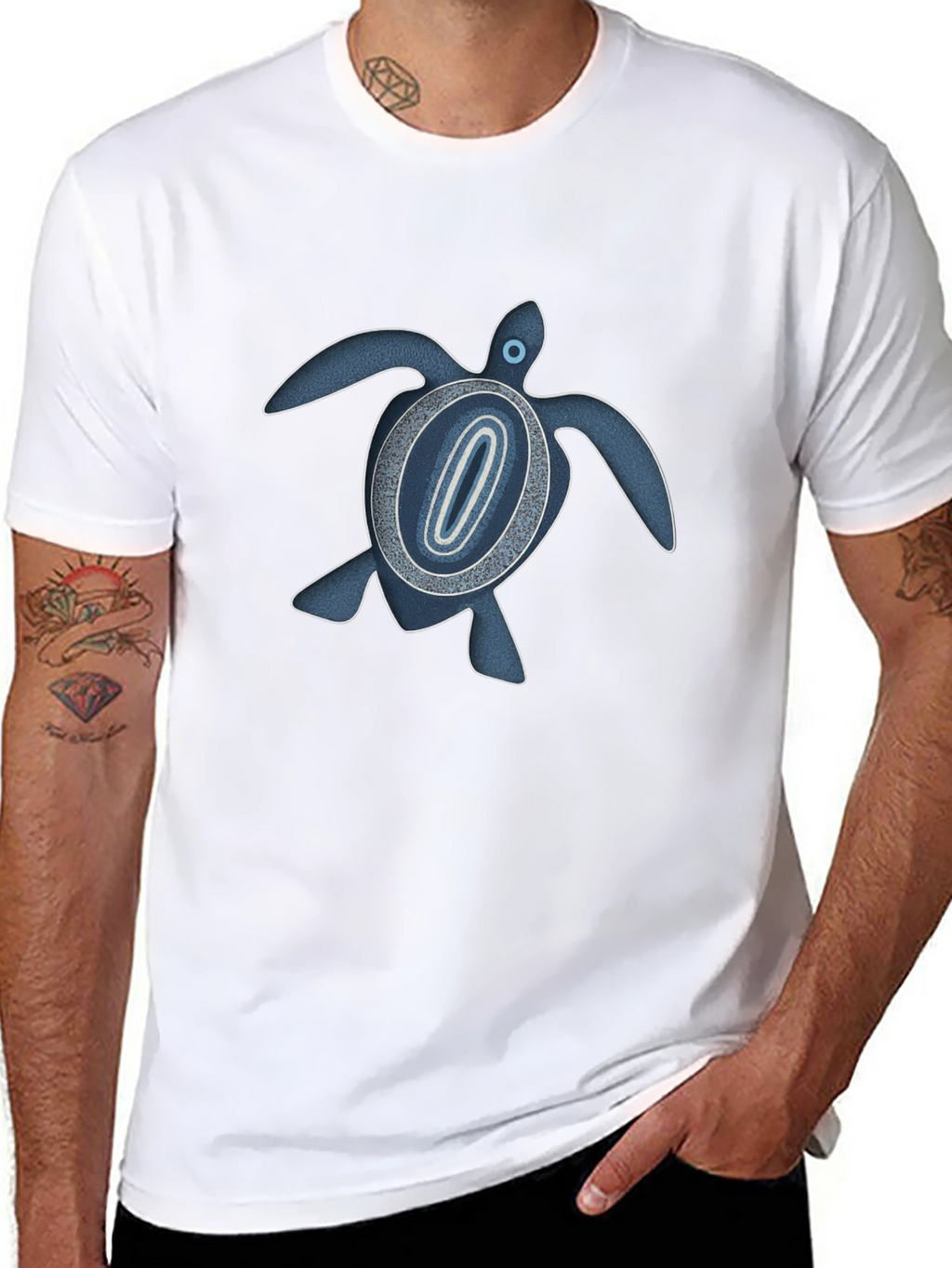 Turtle Graphic Print T-Shirt - Black