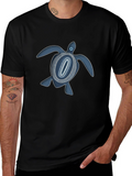 Turtle Graphic Print T-Shirt - Black