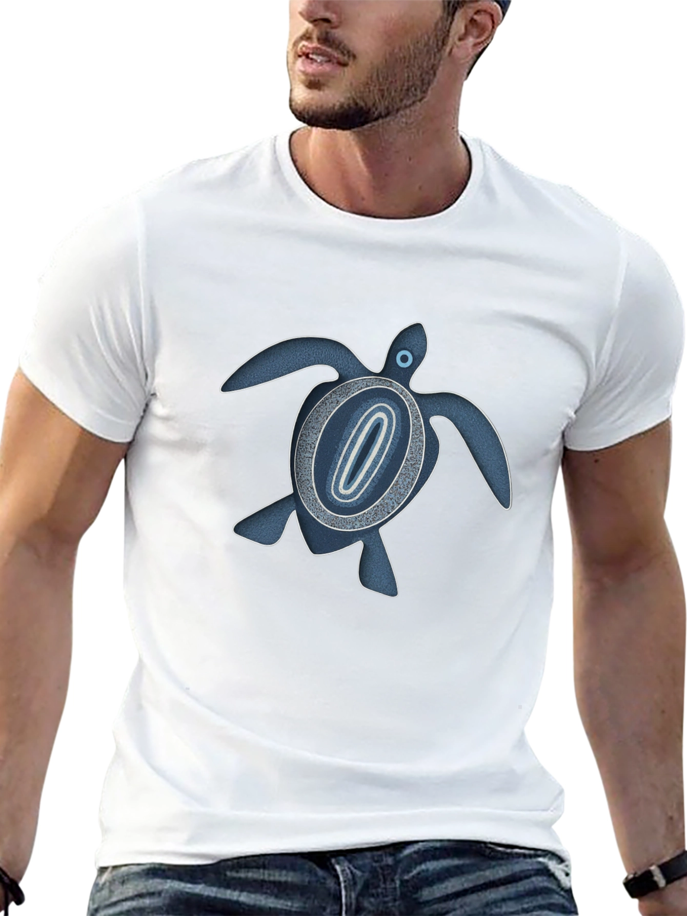 Turtle Graphic Print T-Shirt - Black