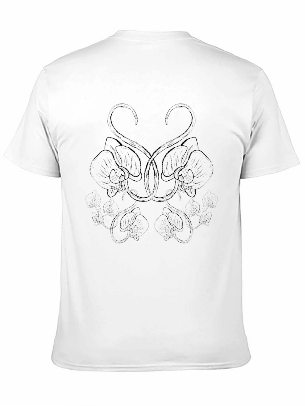 Black Graphic Tee - Floral Abstract Design