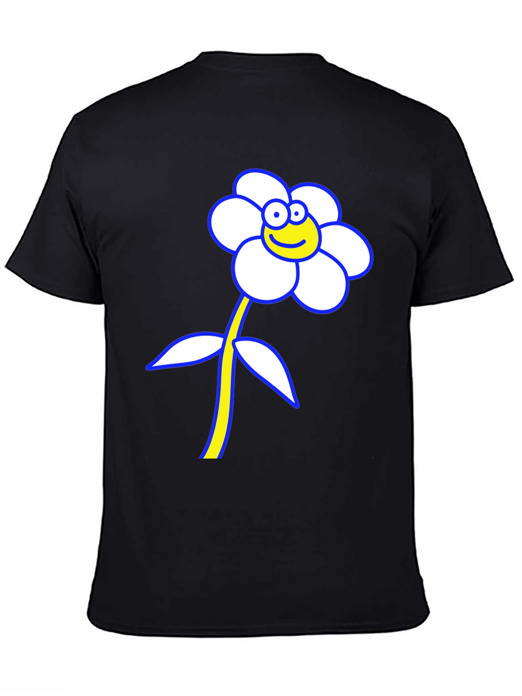 Funny Flower Graphic T-Shirt - Black Cotton Tee
