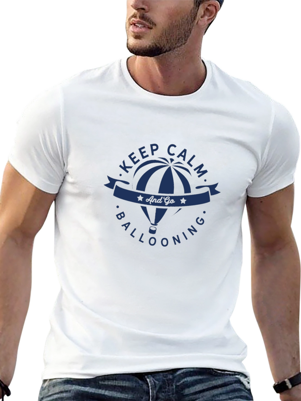 Keep Calm and Go Ballooning Black T-Shirt