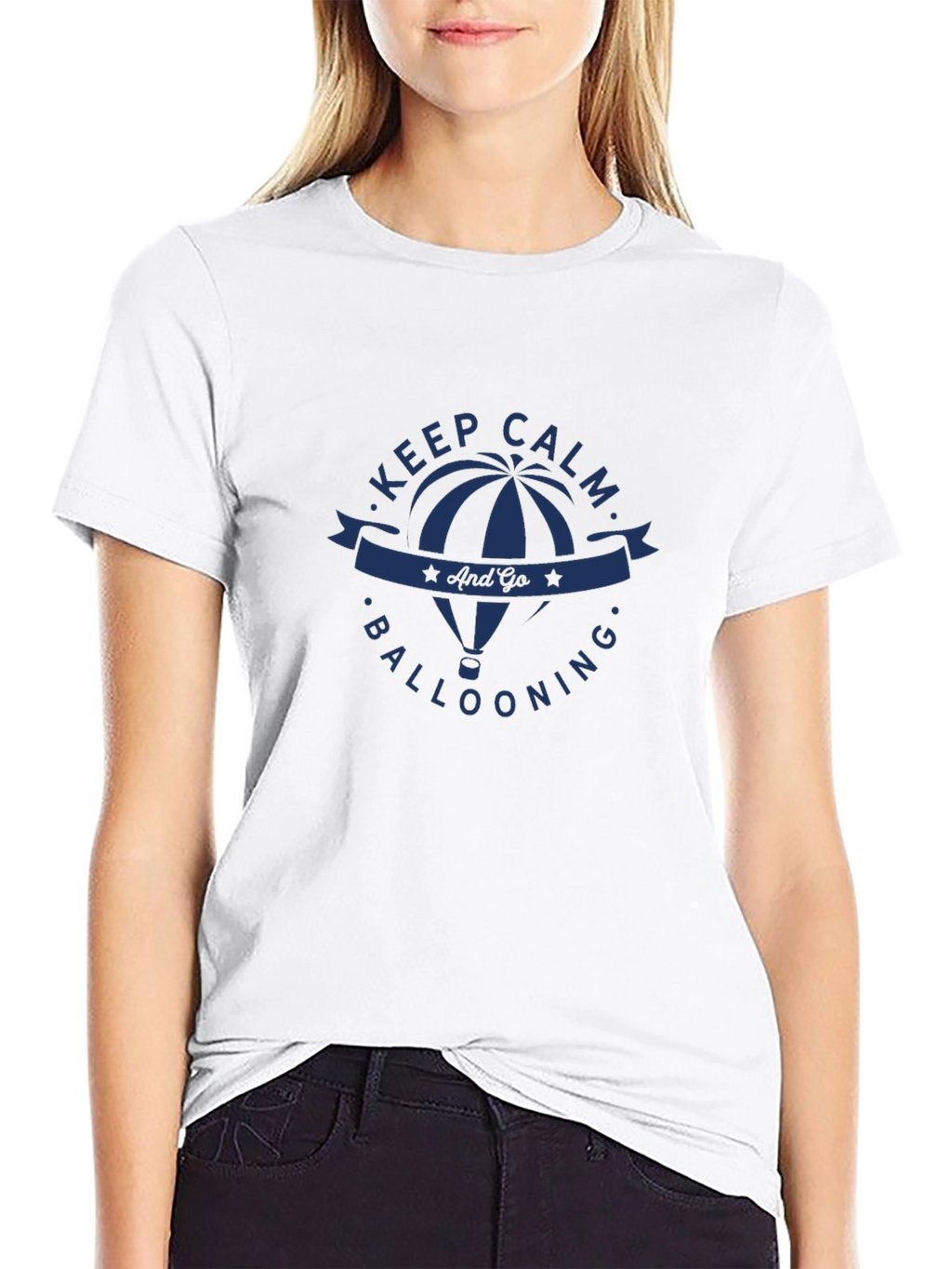Keep Calm and Go Ballooning Black T-Shirt
