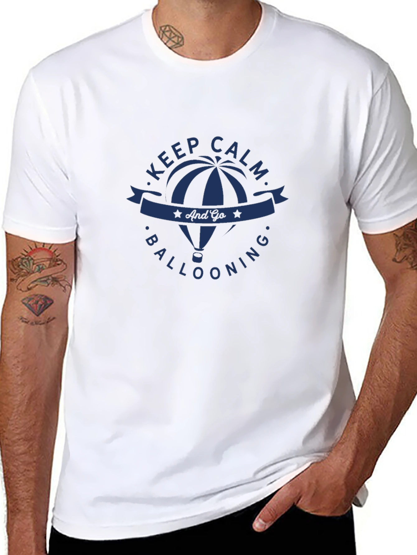 Keep Calm and Go Ballooning Black T-Shirt