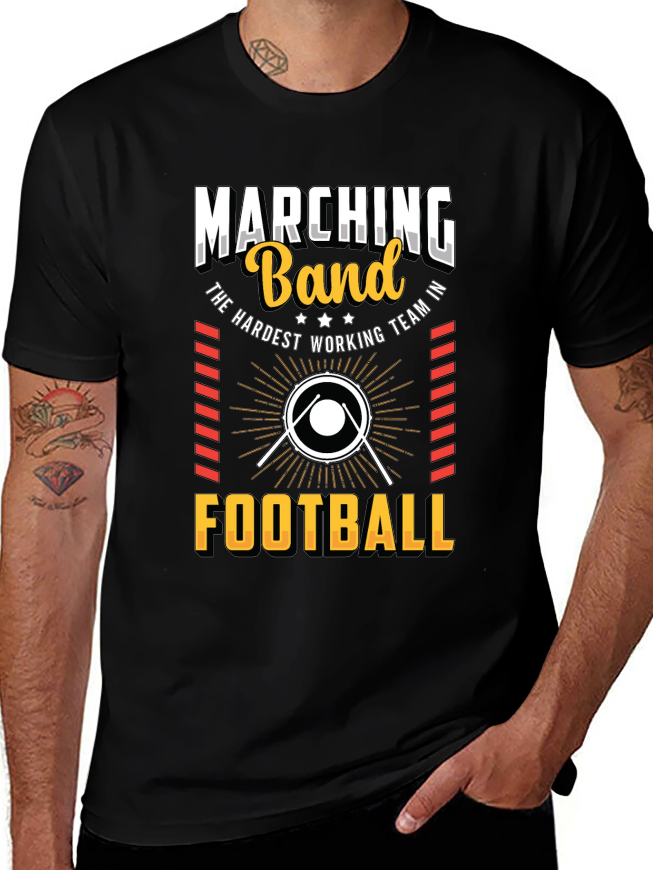 Marching Band Football T-Shirt
