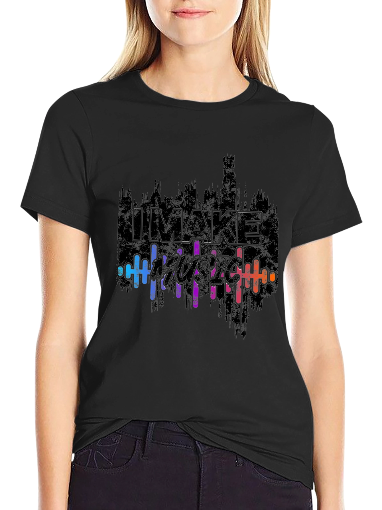 I Make Music Graphic Black T-Shirt