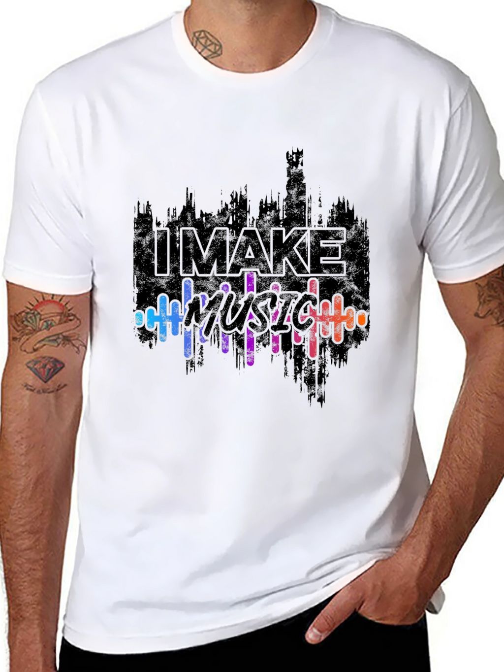 I Make Music Graphic Black T-Shirt