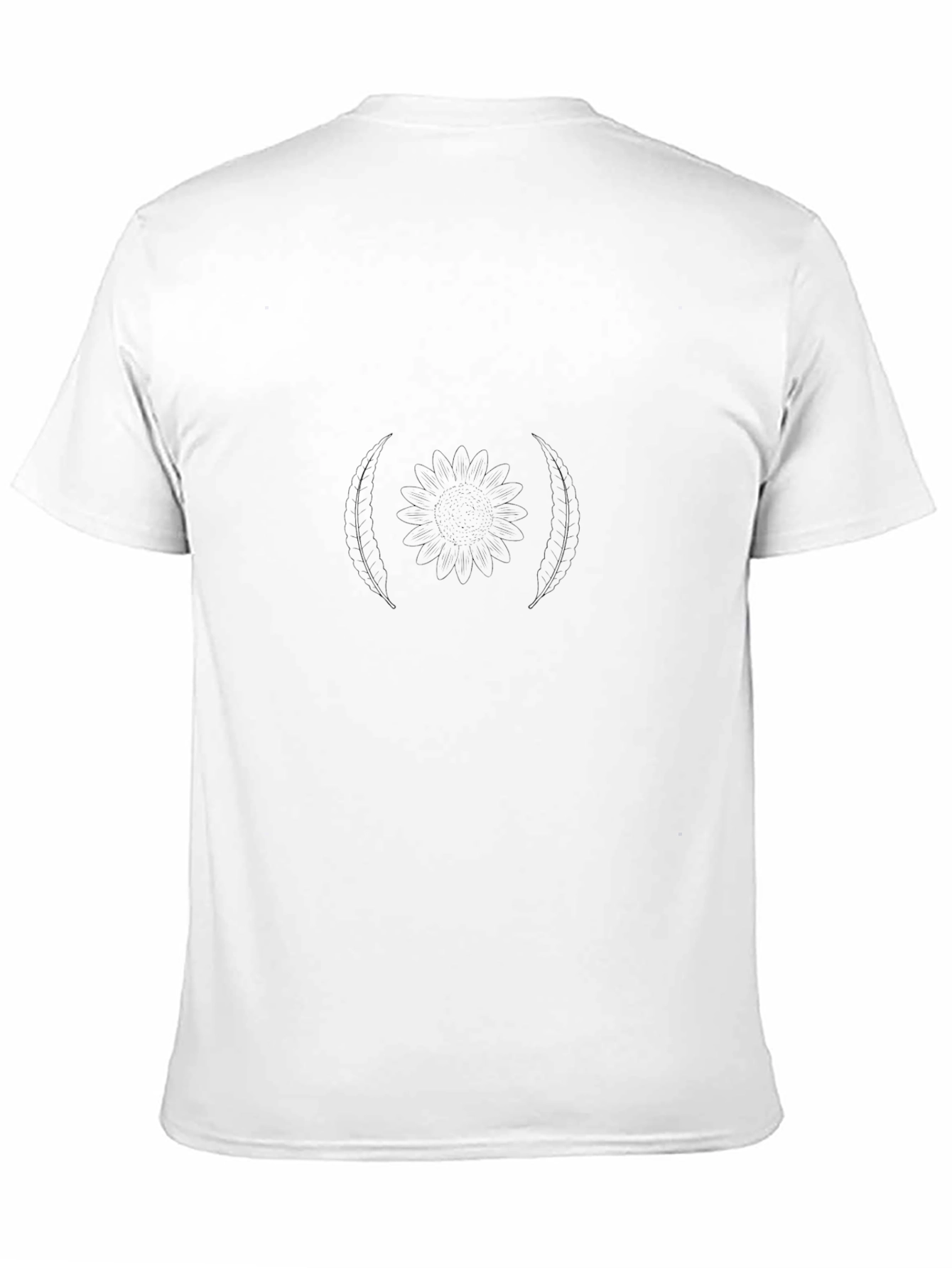 Black Graphic Tee - Minimalist Sunflower Design
