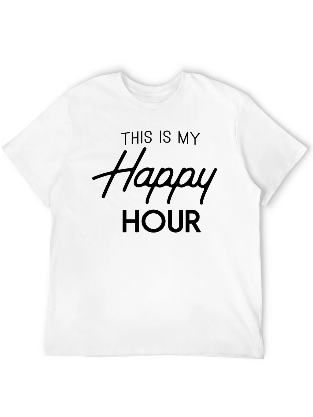 Happy Hour T-Shirt - Mens Black Crew Neck Tee