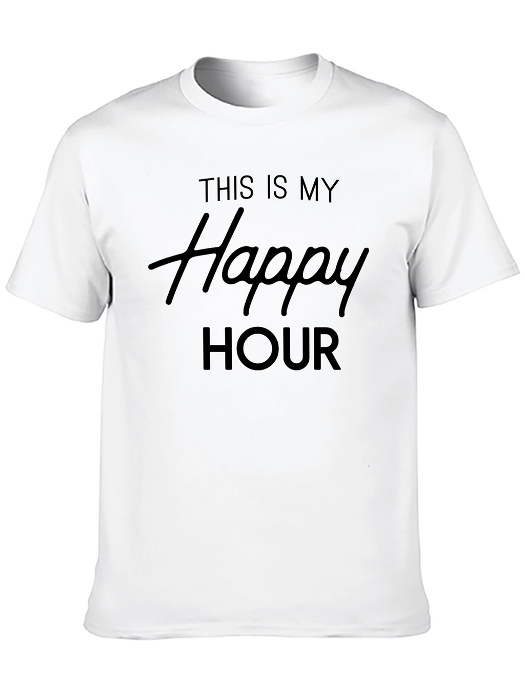 Happy Hour T-Shirt - Mens Black Crew Neck Tee