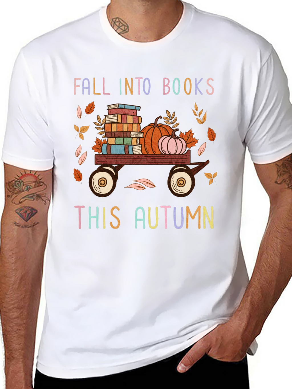 Fall Into Books This Autumn Graphic Tee