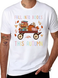Fall Into Books This Autumn Graphic Tee