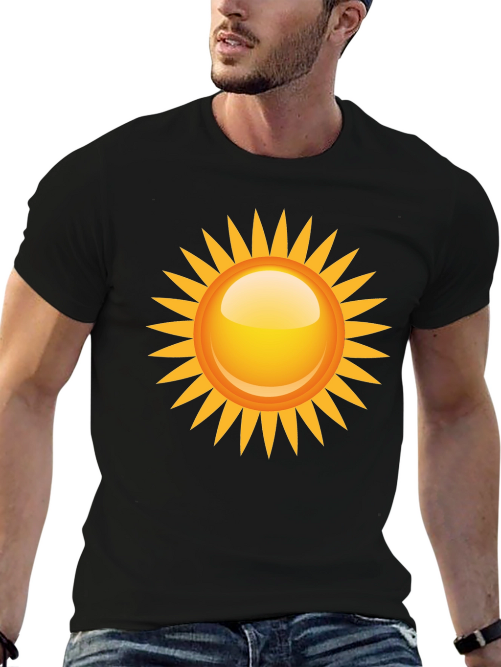 Sunny Graphic Tee - Black Cotton Blend