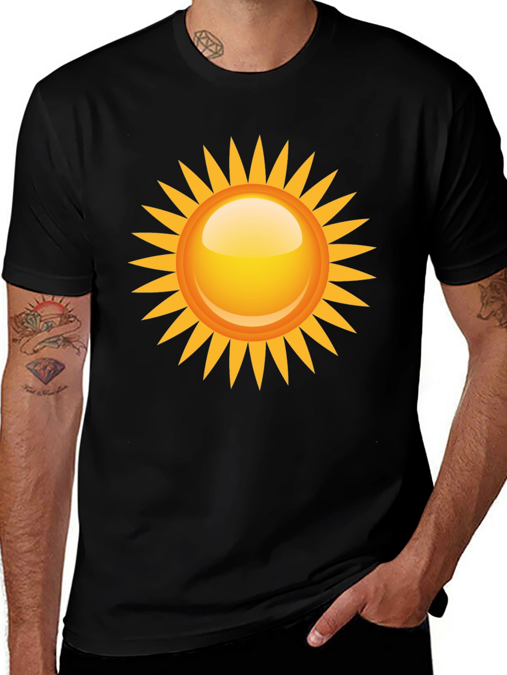 Sunny Graphic Tee - Black Cotton Blend