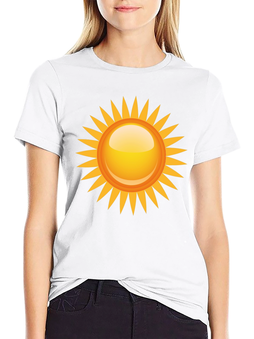 Sunny Graphic Tee - Black Cotton Blend