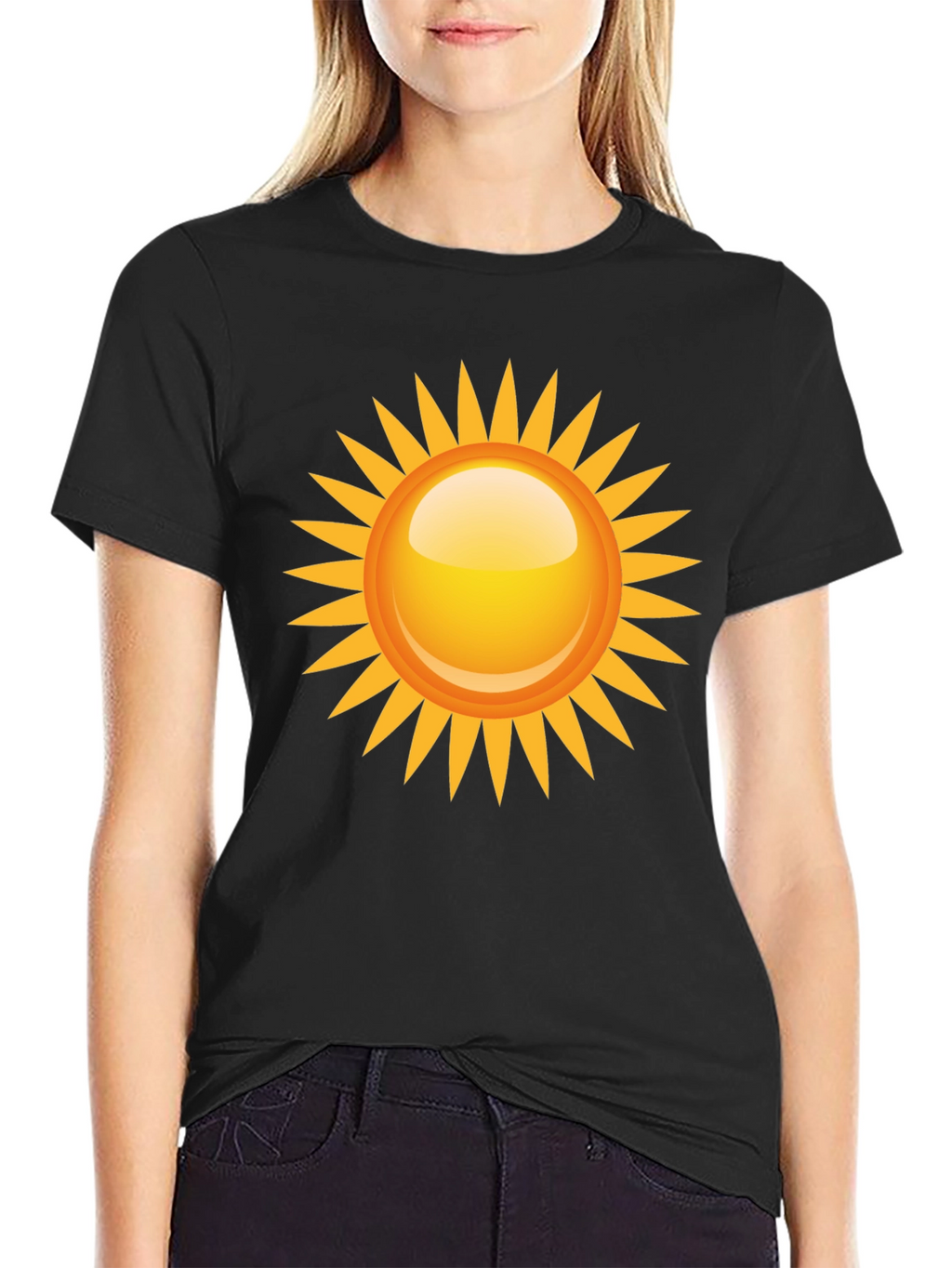Sunny Graphic Tee - Black Cotton Blend