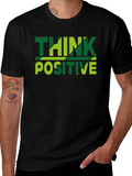 Think Positive Mens Black T-Shirt
