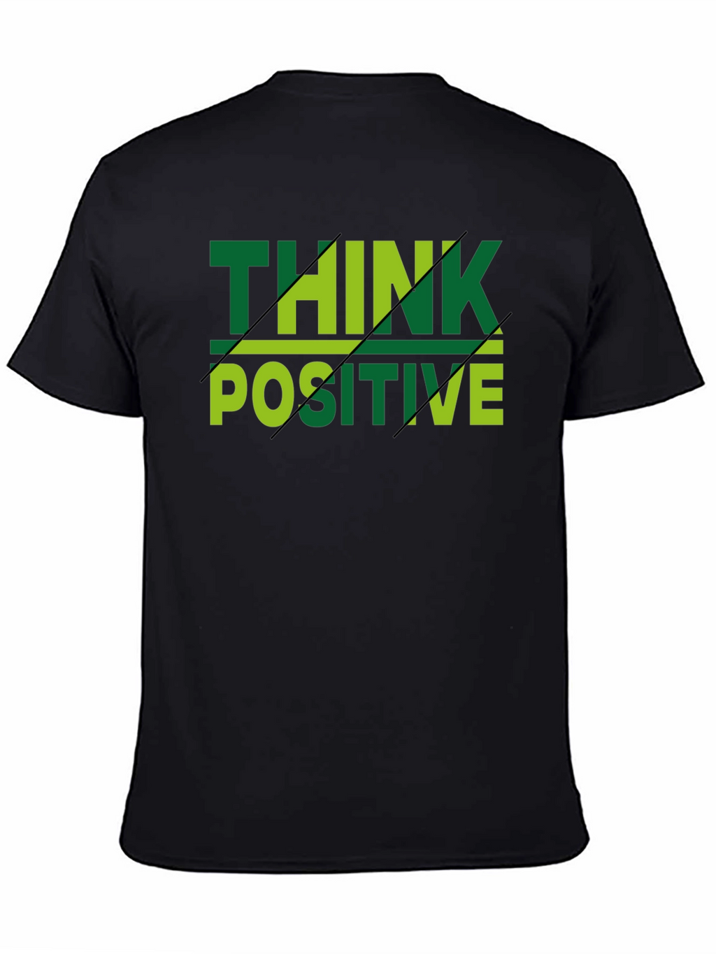Think Positive Mens Black T-Shirt