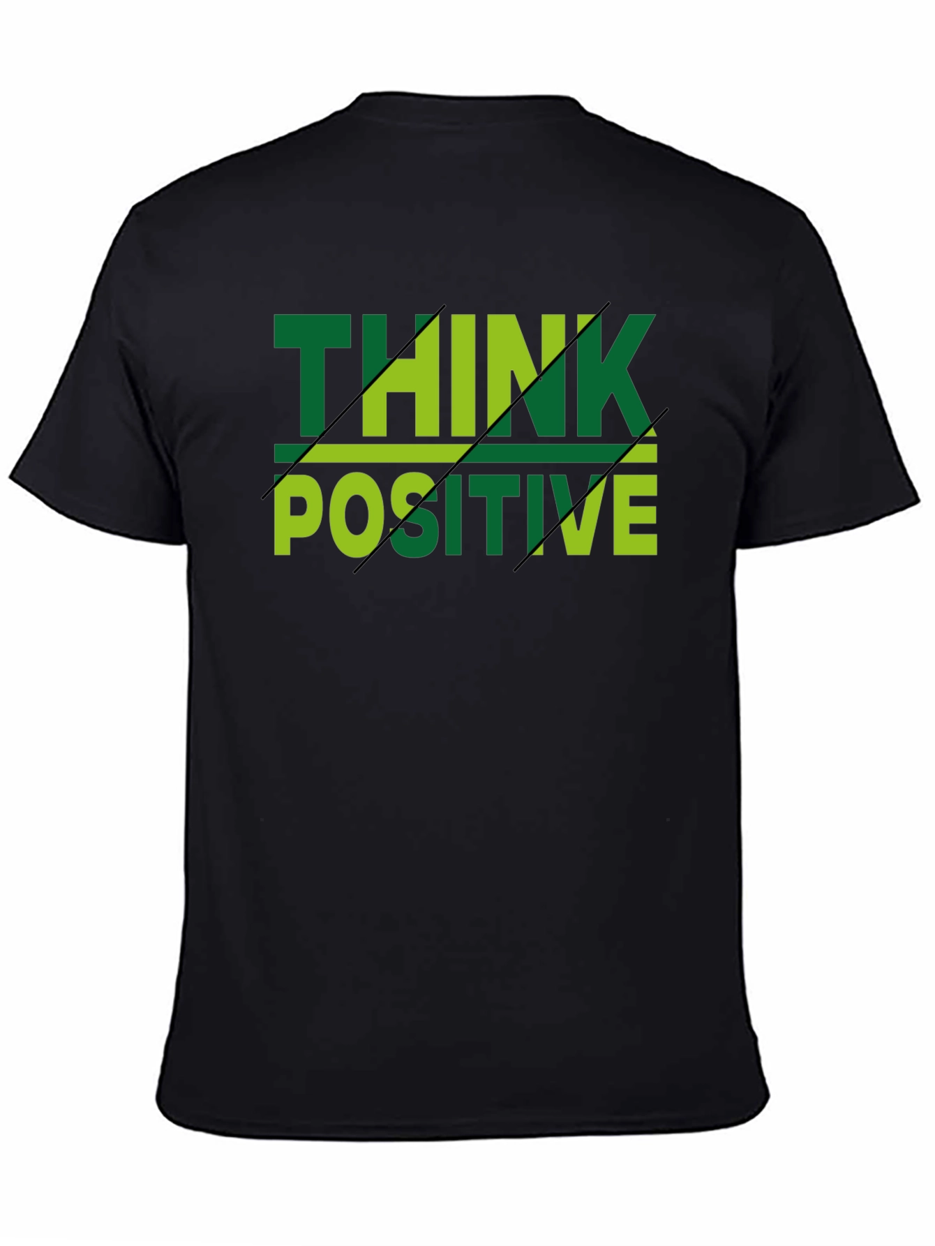 Think Positive Mens Black T-Shirt